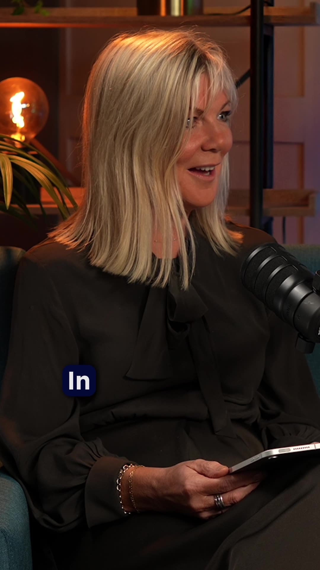 Vertical short-form clip from a podcast recording